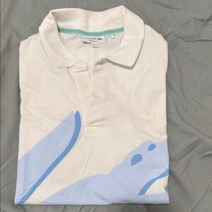 Lacoste Men's Polo Shirt in White and Light Blue
